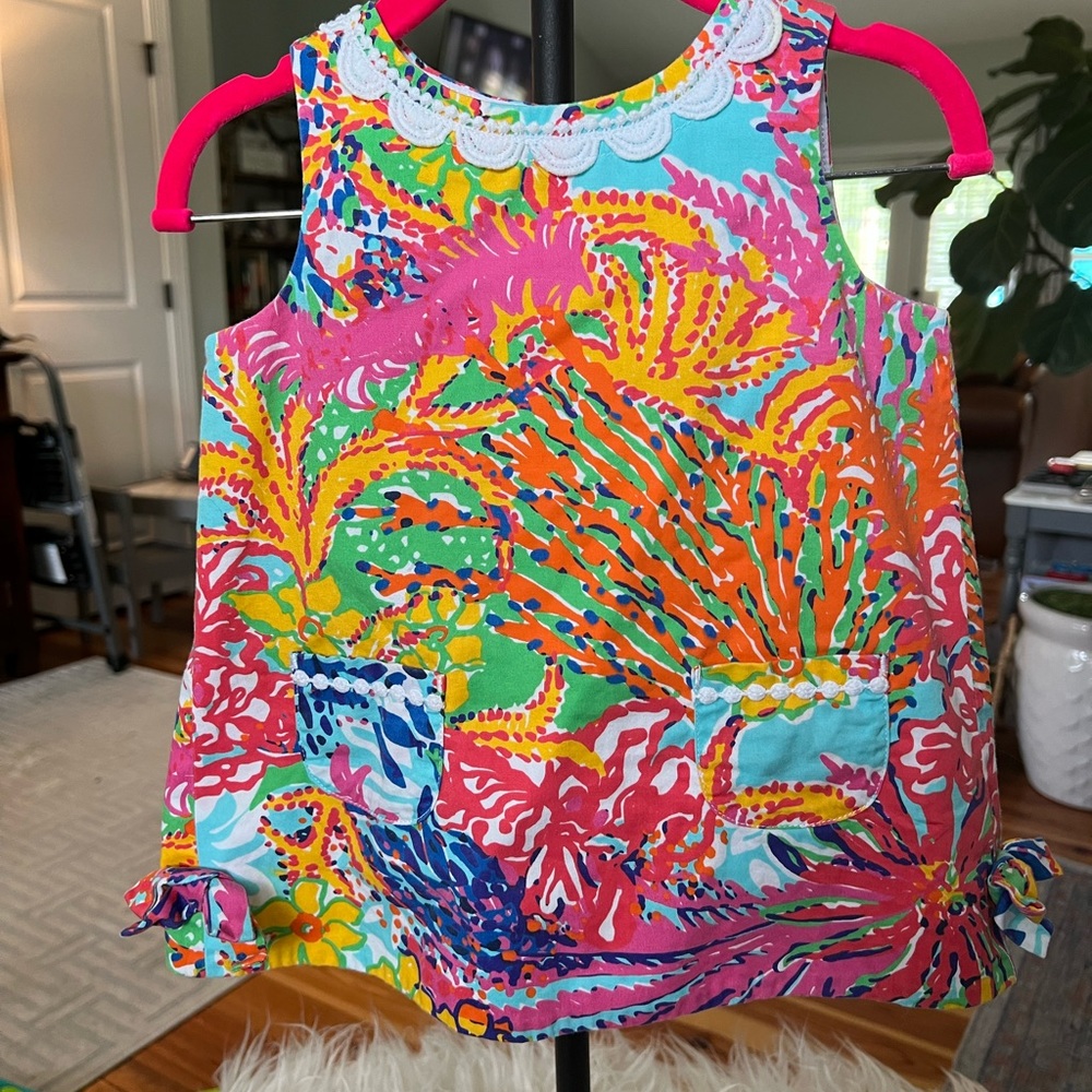 Lilly Pulitzer toddler set EUC ocean coral pattern